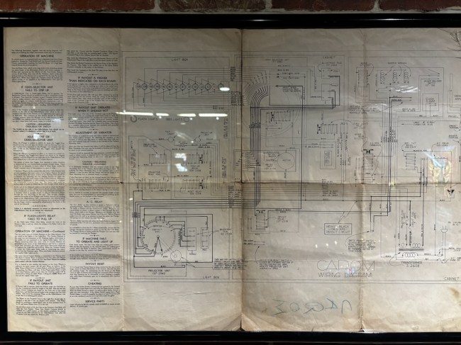Schematics for an electro-mechanical pinball machine.